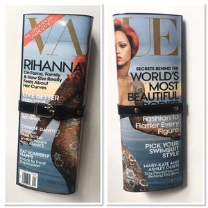 Vague Rihanna clutch magazine purse.